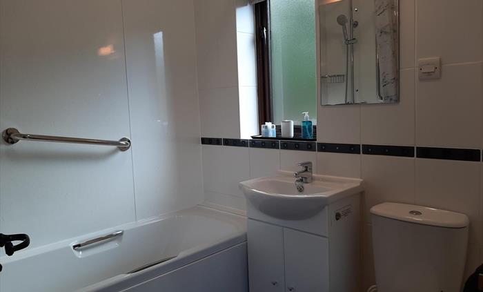 Ash Lodge and Sycamore Lodge bathroom with overhead shower rose.